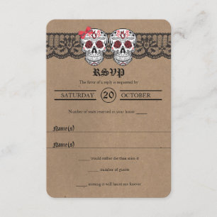 Rustikale Kraft- & Spitzenzuckerskulpturen RSVP-Ka RSVP Karte