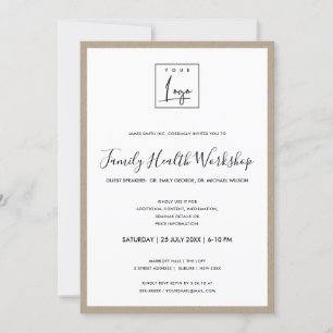 RUSTIKALE KRAFT STRUKTURIERE DEIN LOGO WORKSHOP-VE EINLADUNG