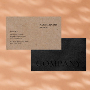 Rustikale Kraft-Texturierte Papiere Minimalistisch Visitenkarte