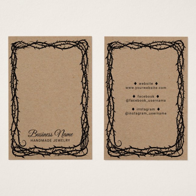 Rustikale Kraft Thorn Vine Schmuck Ohrring Display (Vorne & Hinten)