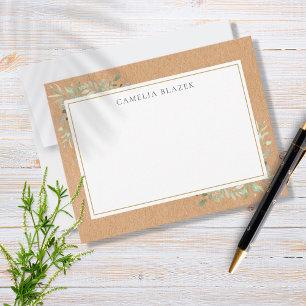 Rustikale Kraft Wasserfarben Mitteilungskarte