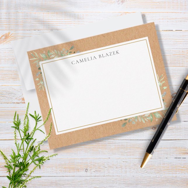 Rustikale Kraft Wasserfarben Mitteilungskarte (Von Creator hochgeladen)