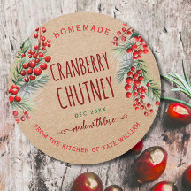 Rustikale Kraft-Weihnachts-Cranberry-Chutney-Etike