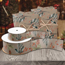 Rustikale Kraft Winter Spruce Pine Cones Red Berri