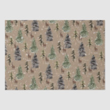 Rustikale Kraft Winter Woodland Snowy Spruce & Sta