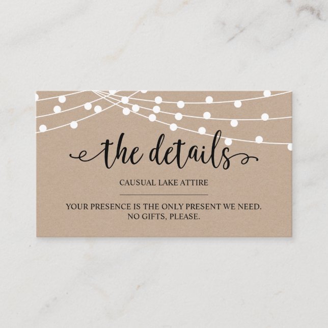 Rustikale Kraftsacklampen, Unsere Details, Website Begleitkarte (Vorderseite)