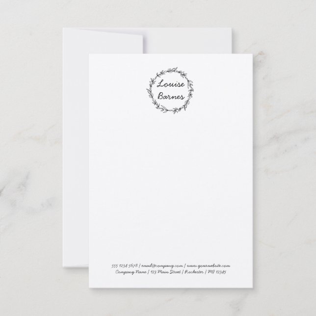 Rustikale Kranzkarte Dankeskarte (Vorderseite)