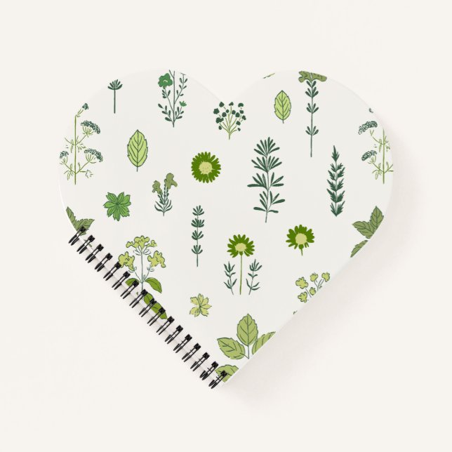 Rustikale Kräuter grün Notizbuch (Vorderseite)