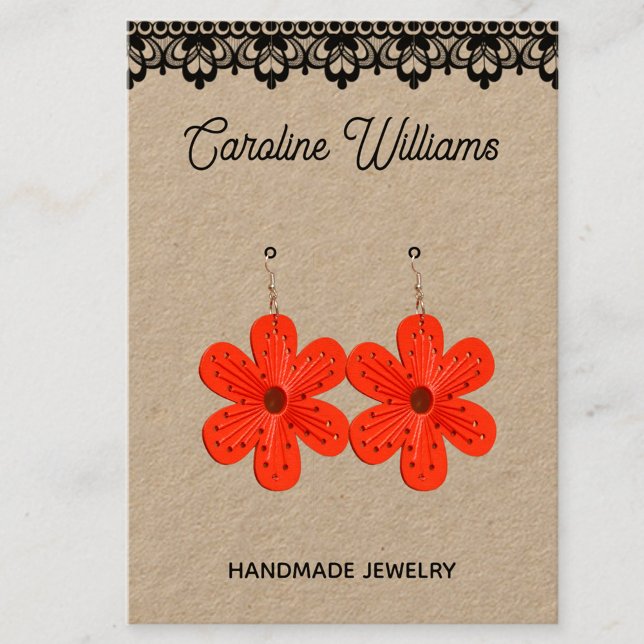 Rustikale Krawatte, handgefertigte Ohrringe Visitenkarte (Von Creator hochgeladen)