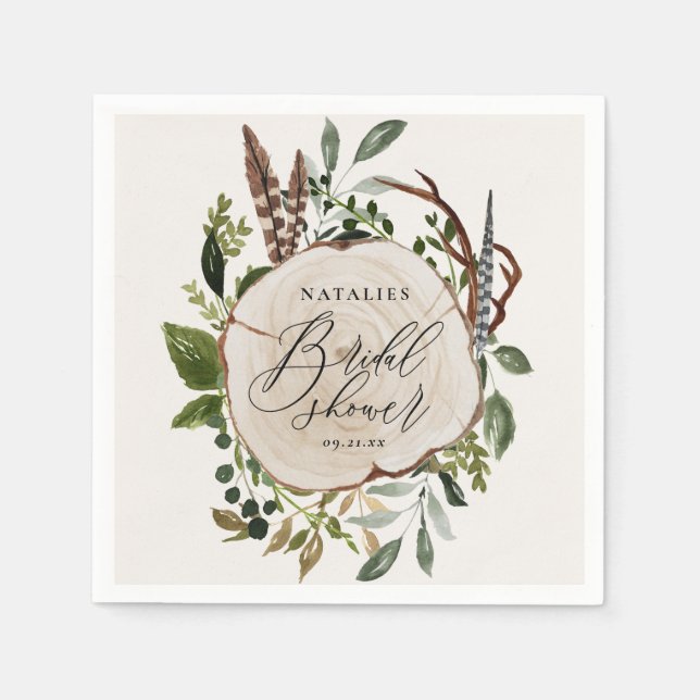 Rustikale Kreide + Party aus Brautparty Serviette (Vorderseite)