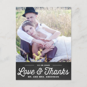 RUSTIKALE KREIDETAFEL DANKE-SCHÖN-HOCHZEITSPOSTK POSTKARTE