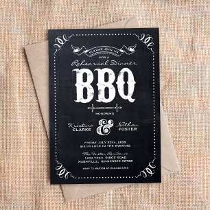 Rustikale Kreidetafel-Probeessen-Abend BBQ Einladung