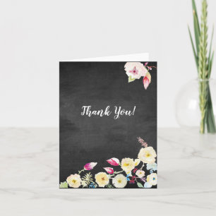 Rustikale Kreidetafel Vintage Blumenhochzeit Dankeskarte