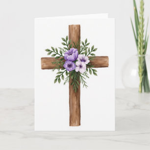Rustikale Kreuz-Blumen-Aquarellkarte Karte