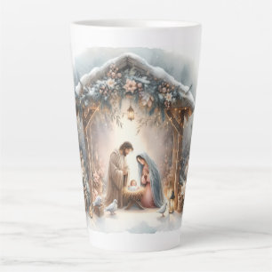Rustikale Krippe mit Winter Florals Milchtasse