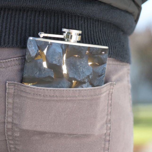 Rustikale kroatische Stone Wall Fotografie Flachmann (Beispiel)