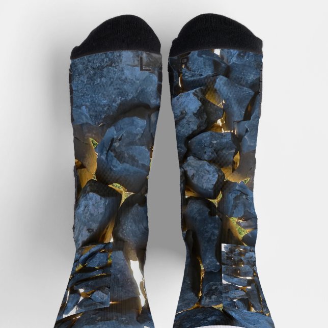 Rustikale kroatische Stone Wall Fotografie Socken (Oben)