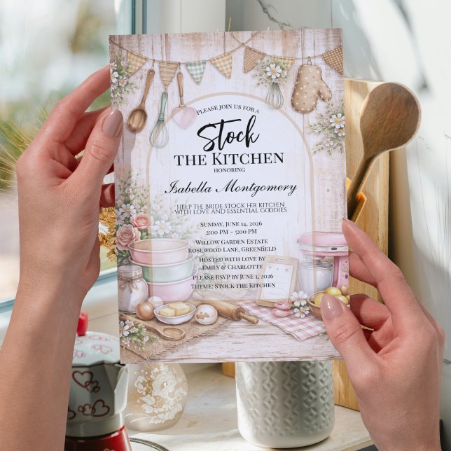 Rustikale Küchen-Hochzeitsdusche Einladung (Rustic Kitchen Themed Bridal Shower Invitations
)