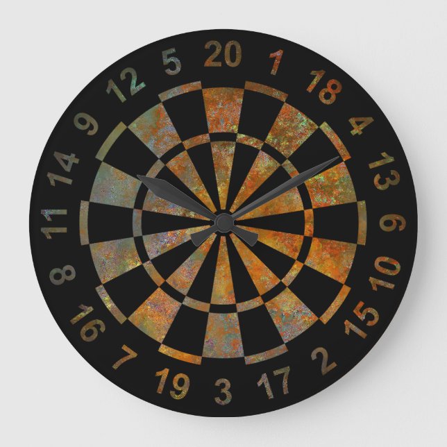 Rustikale Kunstfertigkeit Inspiriert Große Wanduhr (Vorderseite)