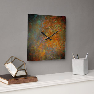 Rustikale Kunstfertigkeit Inspiriert Quadratische Wanduhr