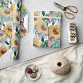 Rustikale künstlerische Sonnenblumen Kunst, Dichtu Geschenkpapier