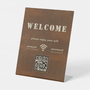 Rustikale Kupfer Brown Metal WiFi Empfang Sockelschild