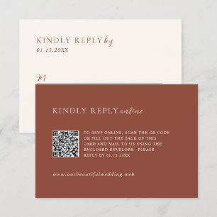 Rustikale Kupfer-Editorial-Moderne Hochzeit RSVP Karte