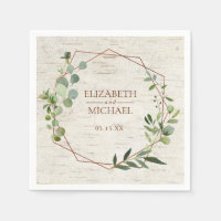 Rustikale Kupfer Geometric Eukalyptus Birch Weddin