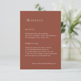 Rustikale Kupfer-Redaktionsmoderne Hochzeit Begleitkarte