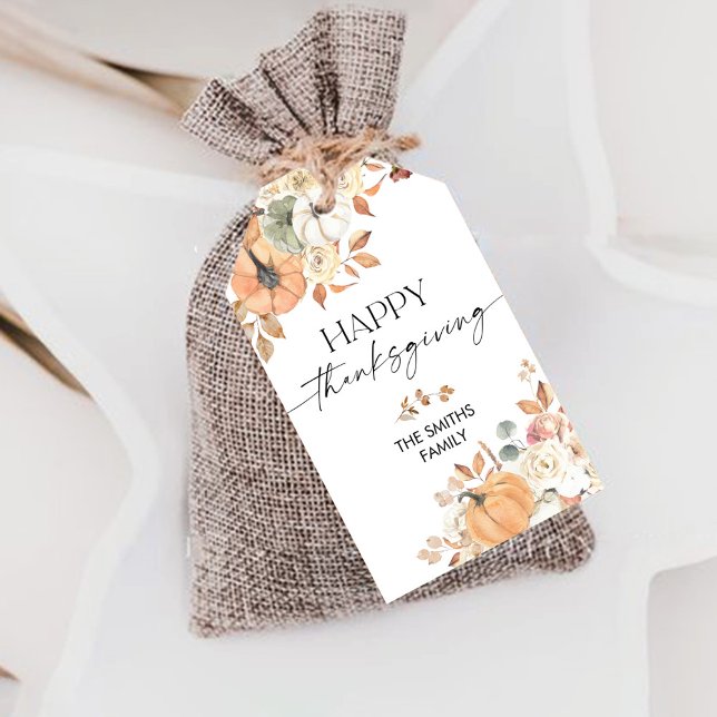 Rustikale Kürbis-Erntedank-Abend-Geschenkkarte Geschenkanhänger (Von Creator hochgeladen)