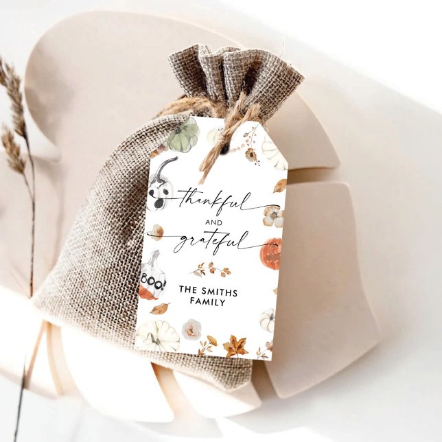 Rustikale Kürbis-Erntedank-Abendessen-Geschenkkart Geschenkanhänger (Von Creator hochgeladen)