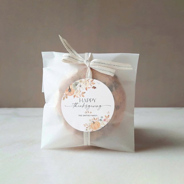 Rustikale Kürbis-Erntedankfest-Aufkleber Runder Aufkleber (Von Creator hochgeladen)