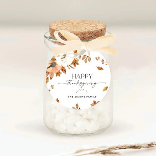 Rustikale Kürbis-Erntedankfest-Sticker Runder Aufkleber