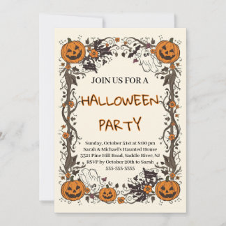 Rustikale Kürbis- und Gespenster-Grüße zur Hallowe Einladung