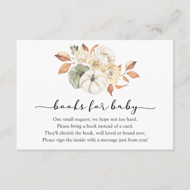 Rustikale Kürbisbücher für die Beipackkarte Begleitkarte (Vorderseite)