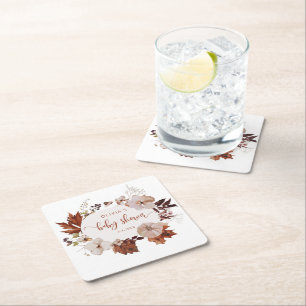 Rustikale Kürbisnapkins Rechteckiger Pappuntersetzer