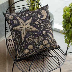 Rustikale Küste Art Nouveau Starfish Unterwasser Kissen