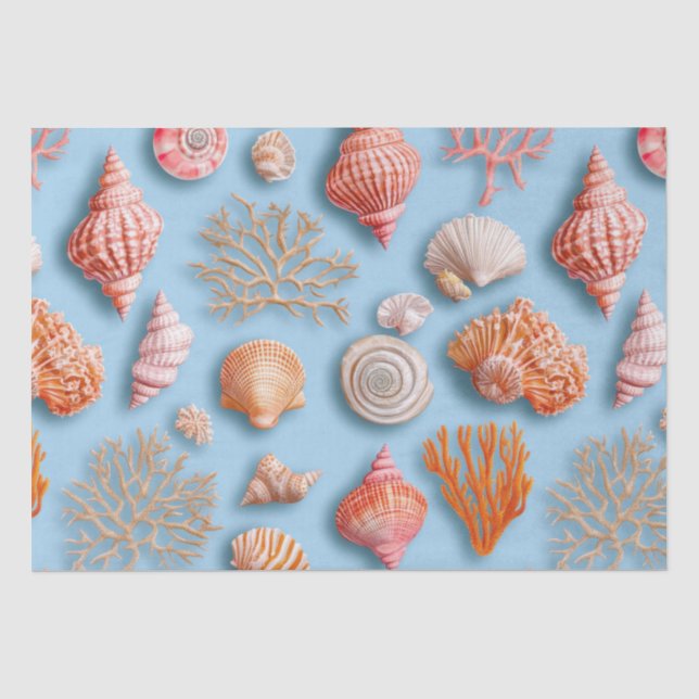 Rustikale Küste - Muscheln, Starfish, Riff (15) Seidenpapier (Vorderseite)