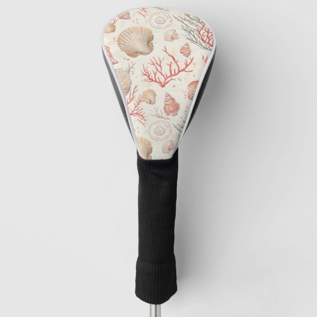 Rustikale Küste - Muscheln, Starfish, Riff (16) Golf Headcover (Vorderseite)