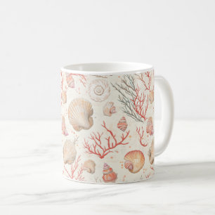 Rustikale Küste - Muscheln, Starfish, Riff (16) Kaffeetasse