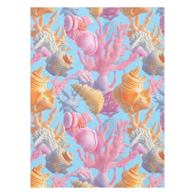 Rustikale Küste - Muscheln, Starfish, Riff (18) Tischdecke (Vorderseite)
