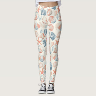 Rustikale Küste - Muscheln, Starfish, Riff (23) Leggings