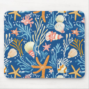 Rustikale Küste - Muscheln, Starfish, Riff (26) Mousepad