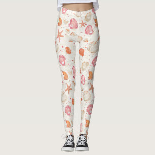 Rustikale Küste - Muscheln, Starfish, Riff (28) Leggings