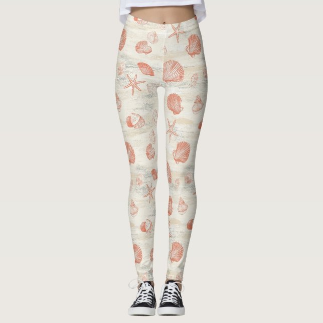 Rustikale Küste - Muscheln, Starfish, Riff (29) Leggings (Vorderseite)