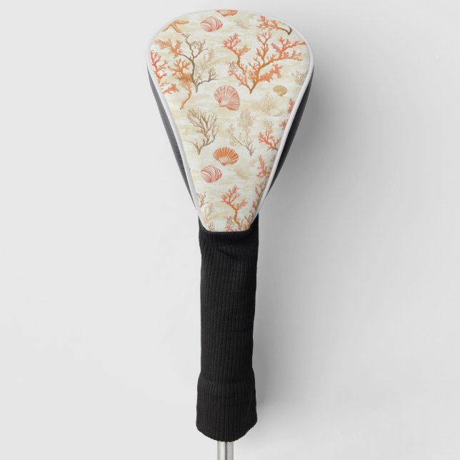 Rustikale Küste - Muscheln, Starfish, Riff (2) Golf Headcover (Vorderseite)