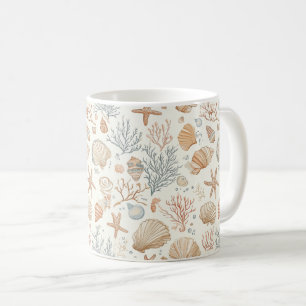 Rustikale Küste - Muscheln, Starfish, Riff (32) Kaffeetasse