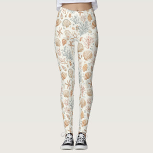 Rustikale Küste - Muscheln, Starfish, Riff (32) Leggings