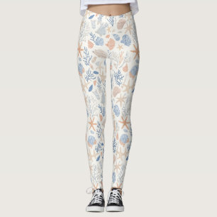 Rustikale Küste - Muscheln, Starfish, Riff (34) Leggings