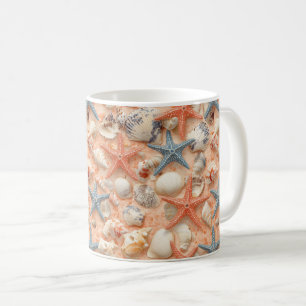 Rustikale Küste - Muscheln, Starfish, Riff (8) Kaffeetasse